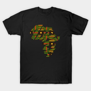 Africa Map with Kente Pattern, African Style T-Shirt